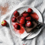 Double Strawberry Rye Brownies | occasionallyeggs.com #veganrecipes #spring