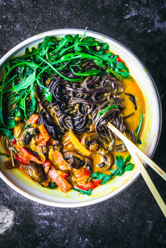 Golden Coconut Curry Noodle Bowls Occasionally Eggs