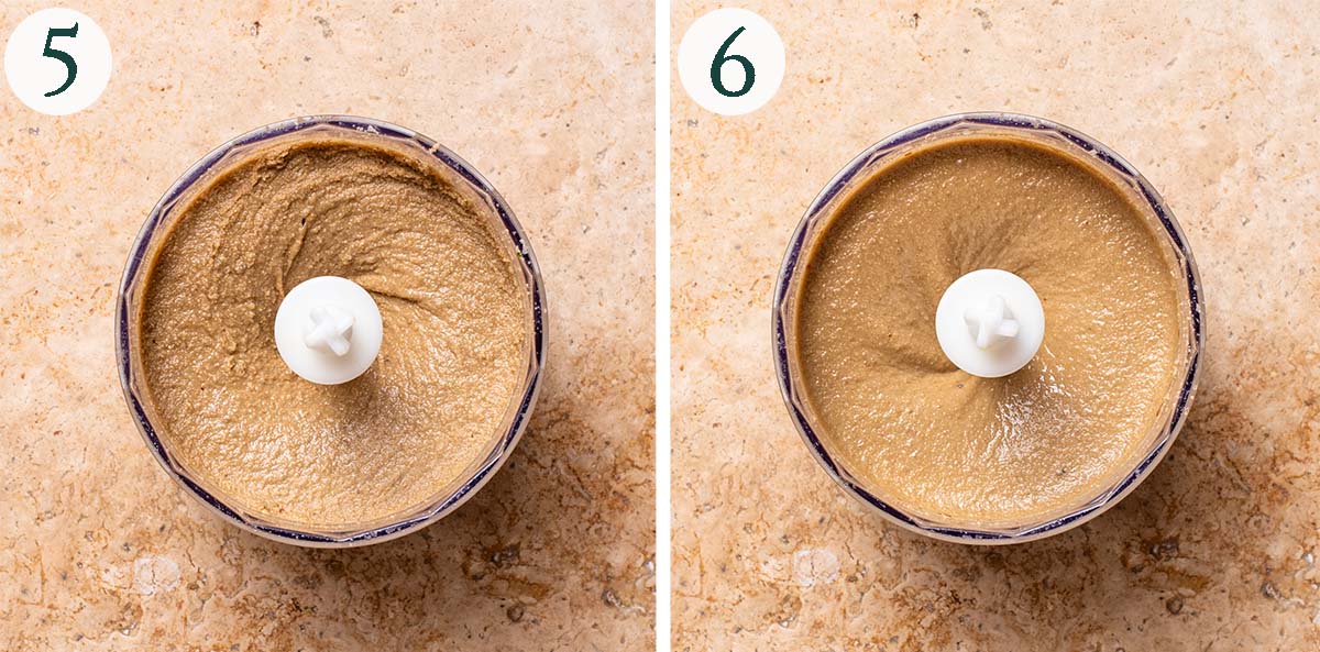 Seed butter steps 5 and 6, almost blended and fully blended and very smooth.