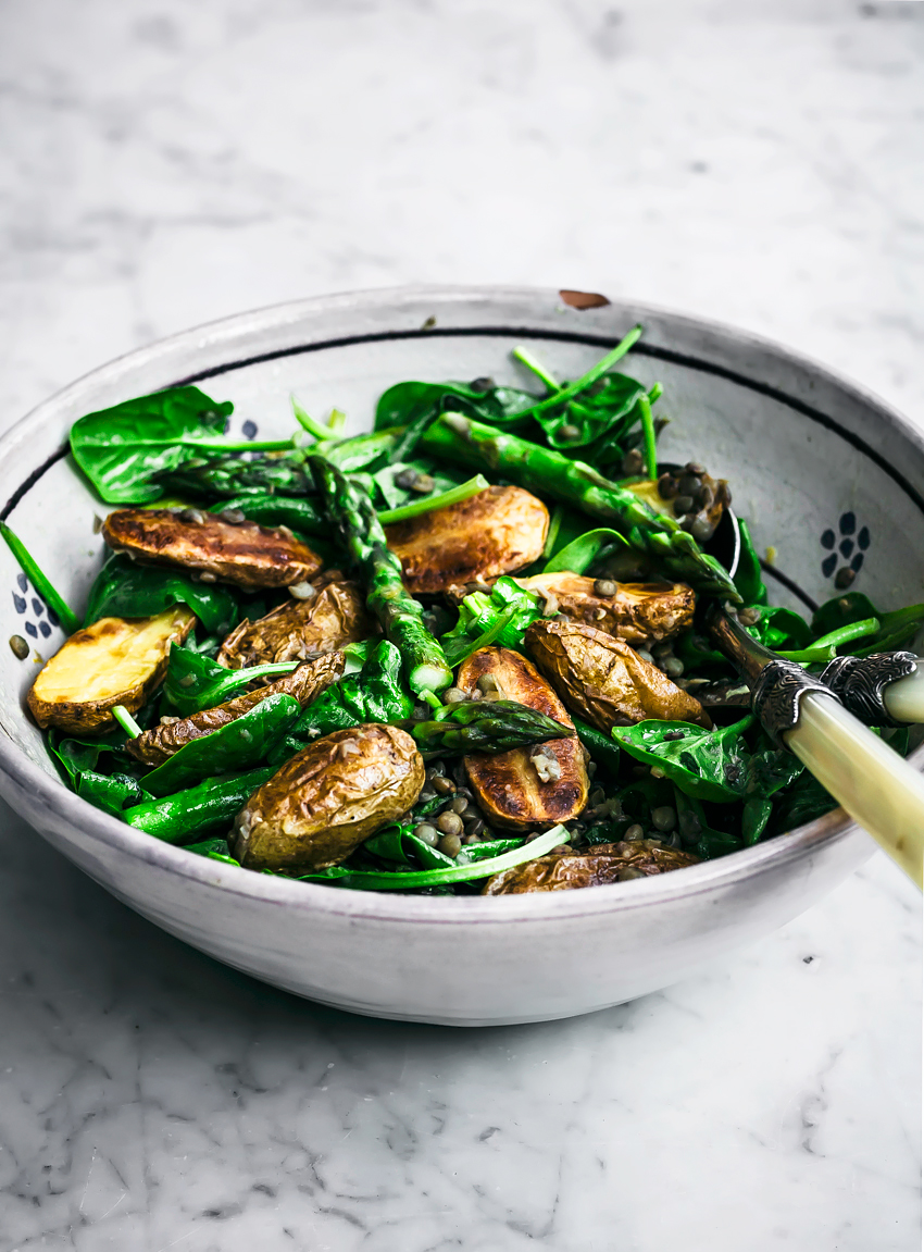 New Potato Salad with Asparagus & Lentils Occasionally Eggs