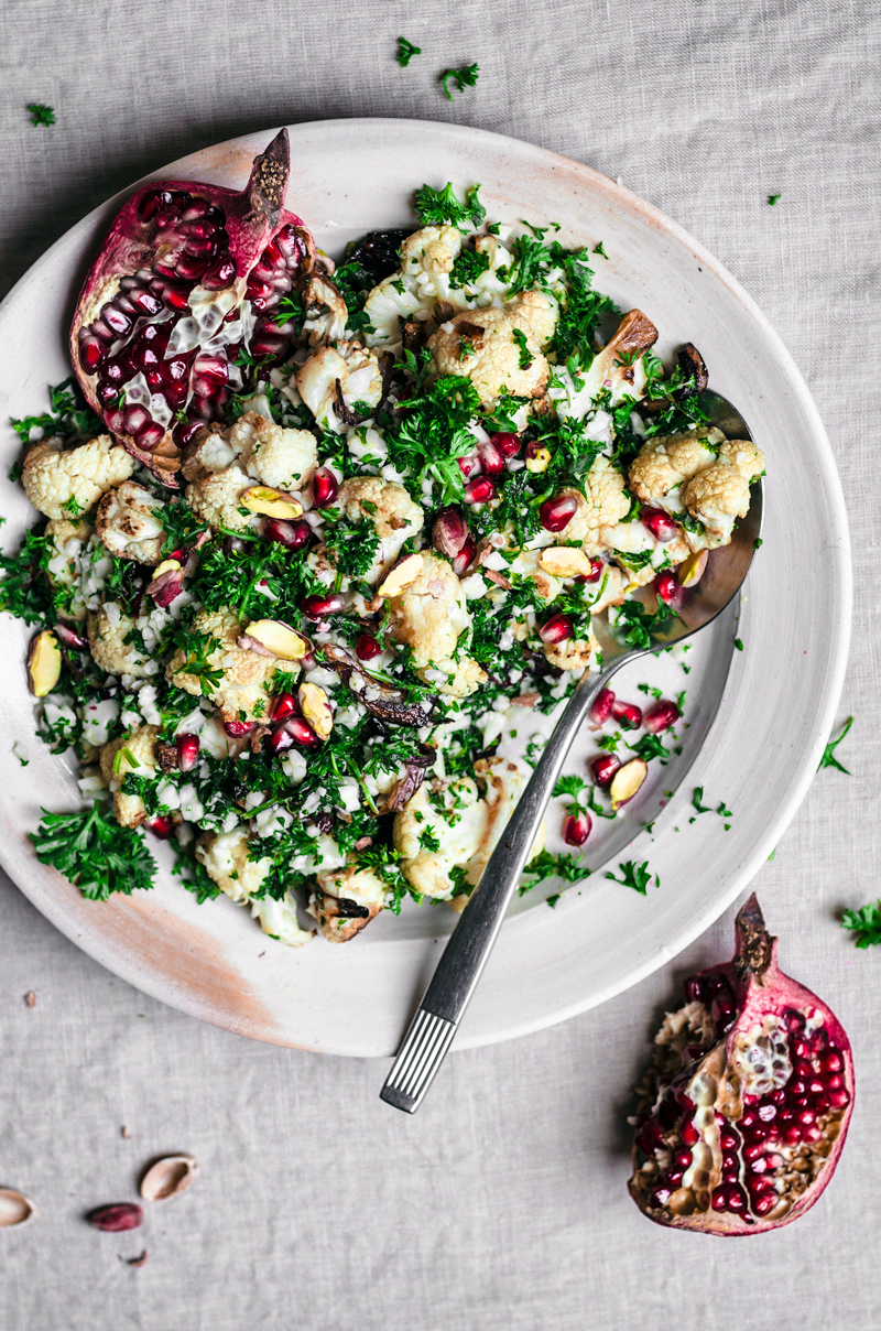Cauliflower, Pomegranate, and Pistachio Salad from Ottolenghi Simple