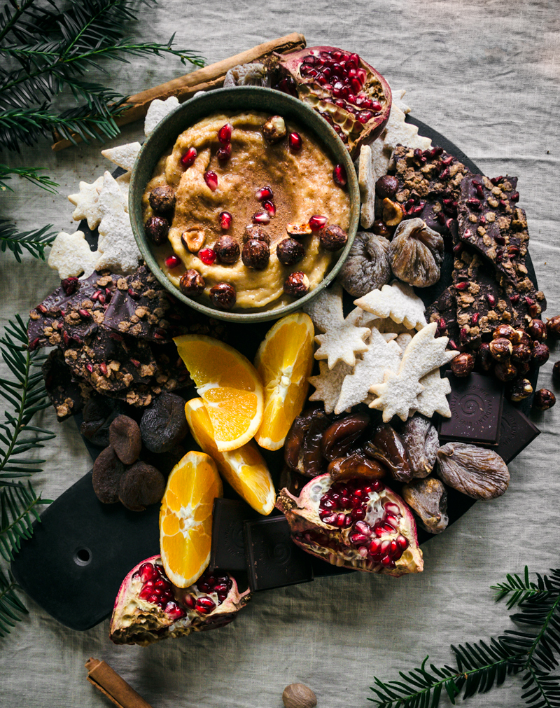 Holiday Dessert Board with Chickpea Cookie Dough Dip | occasionallyeggs.com