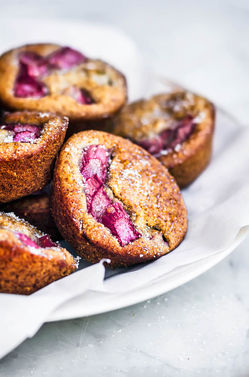 Rhubarb Ginger Muffins - Occasionally Eggs