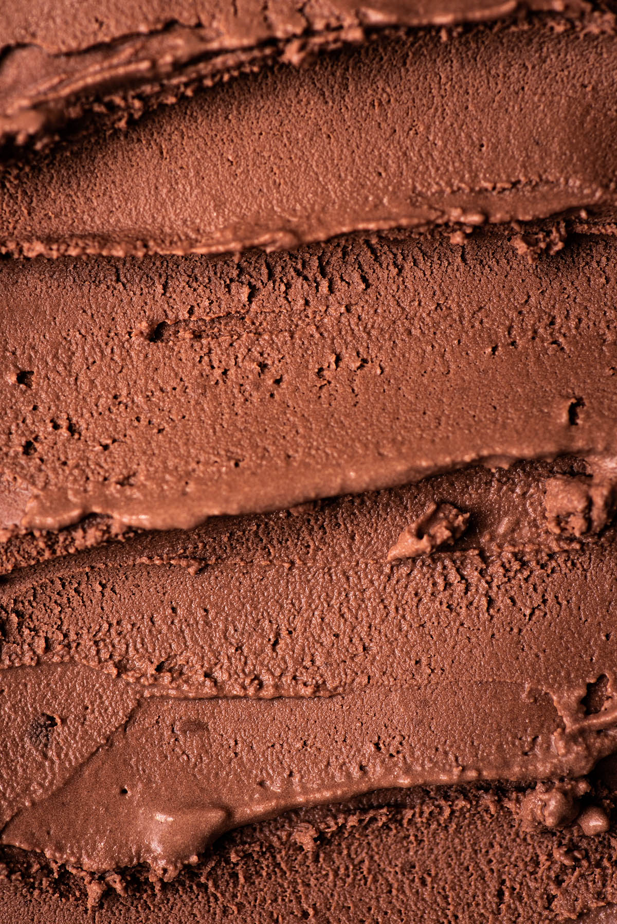 Close up of vegan chocolate ice cream.