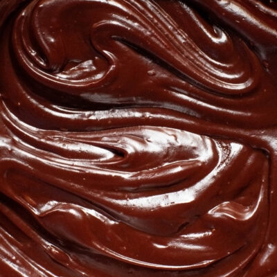 Close up of chocolate ganache swirls.