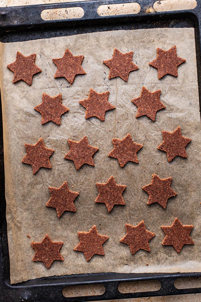 Star cookies before baking.