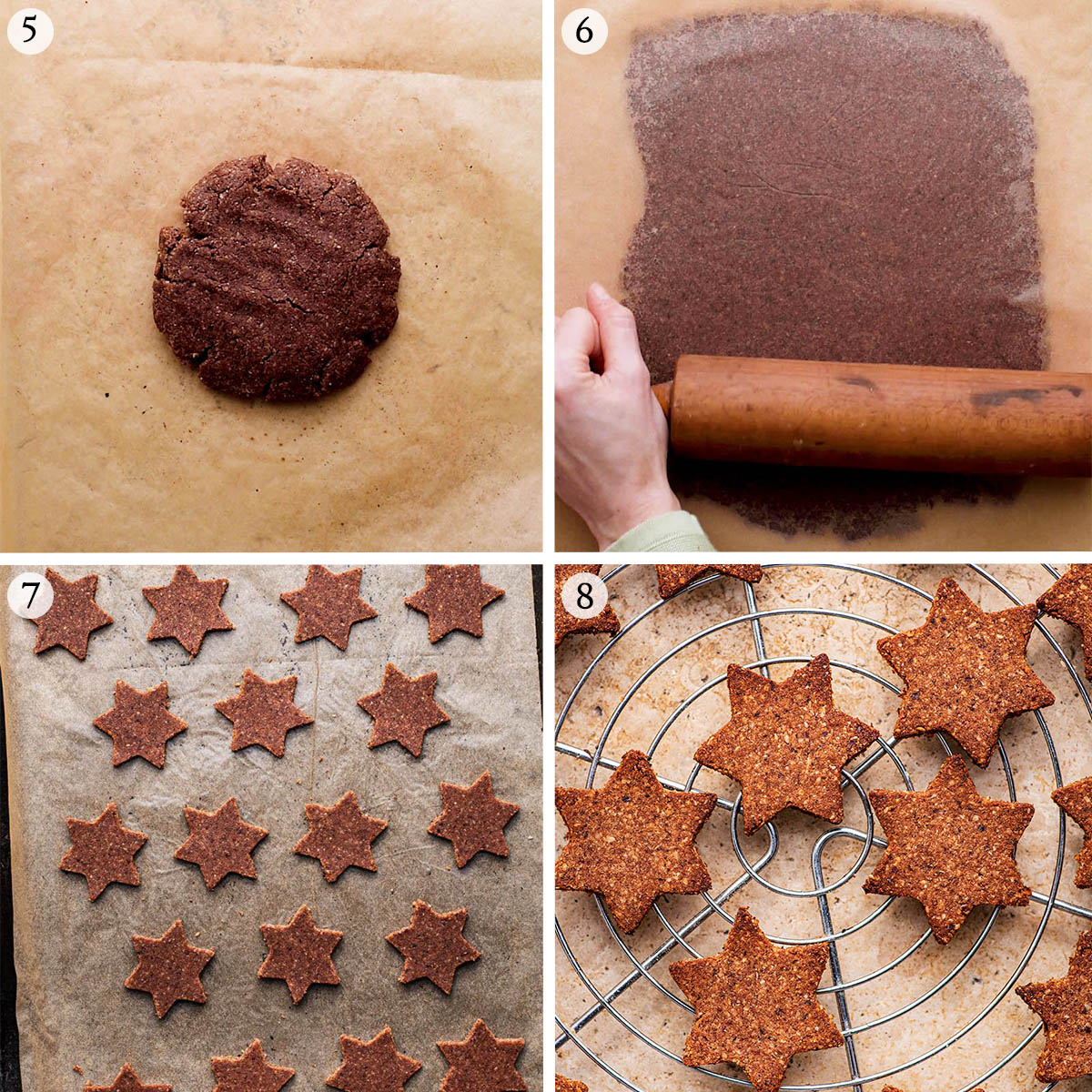 Gluten free gingerbread steps 5 to 8.