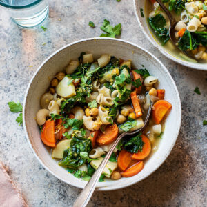 Two bowls of soup.