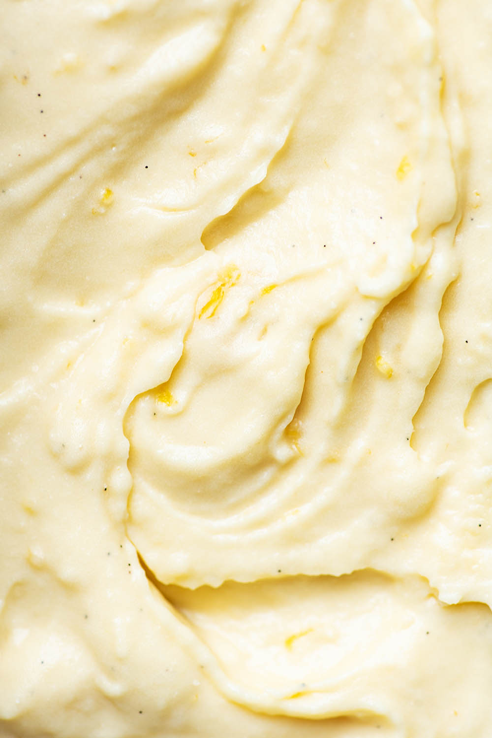 Close up of lemon ice cream.