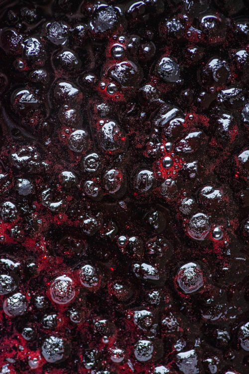 Close up showing compote.