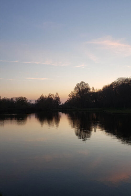Small lake at twilight.