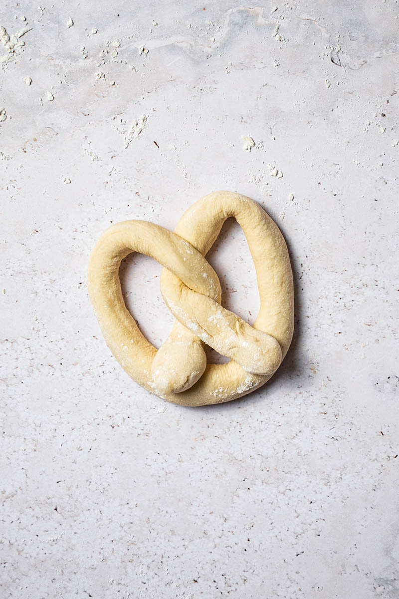 Finished shaped pretzel.