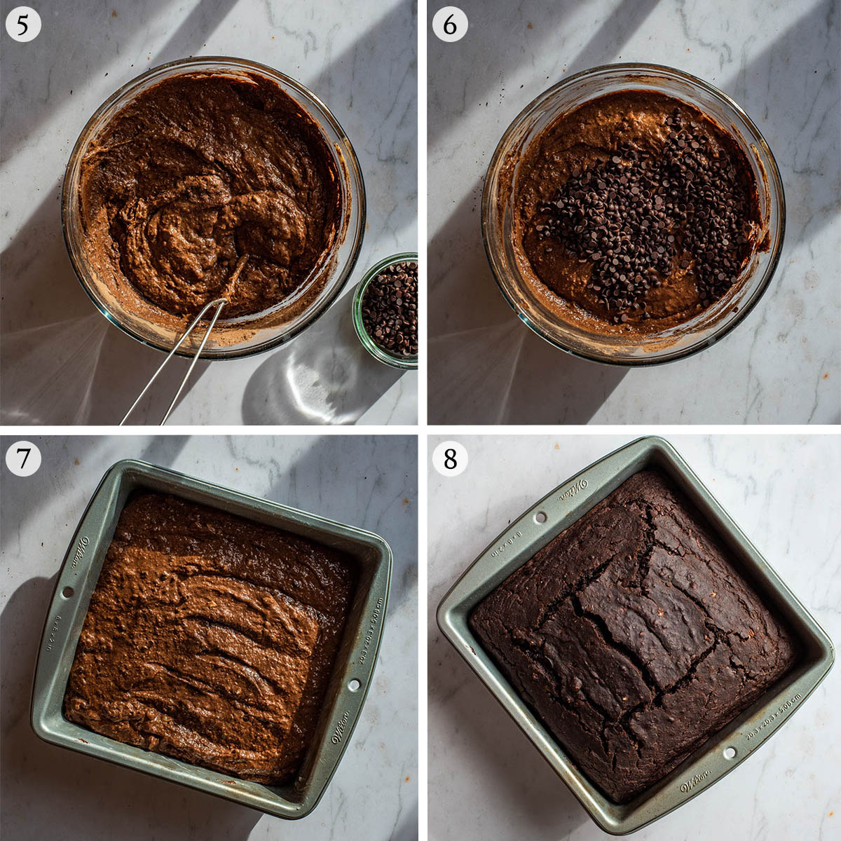 Chocolate snack cake steps 5-8.