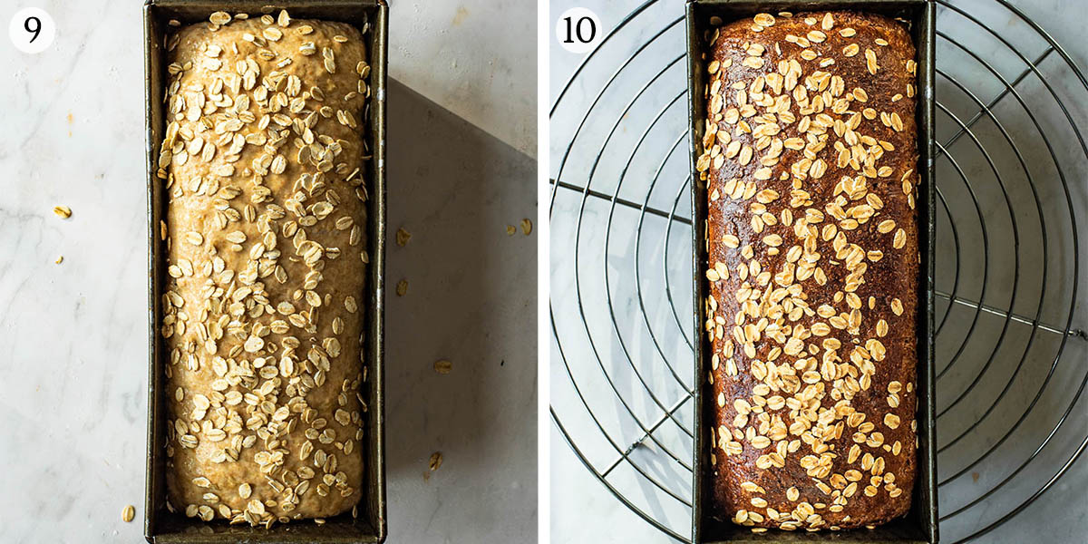 Oatmeal bread steps 9 and 10.