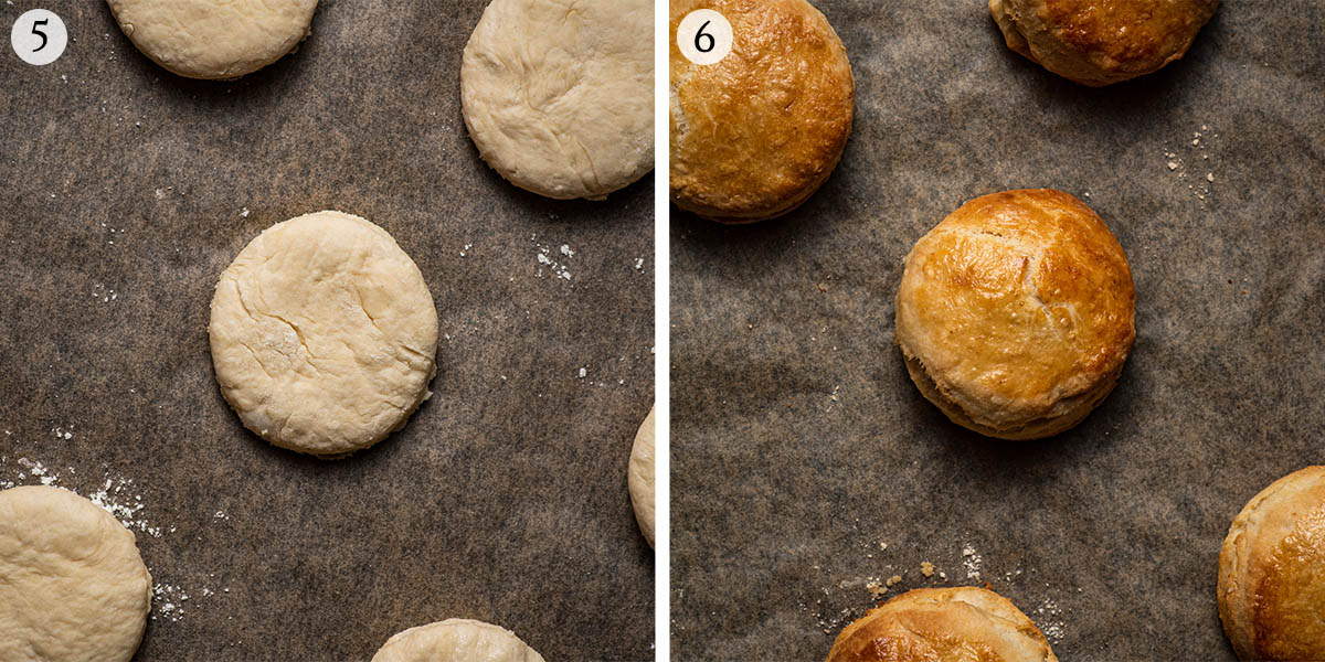 Vegan biscuits steps 5 and 6.