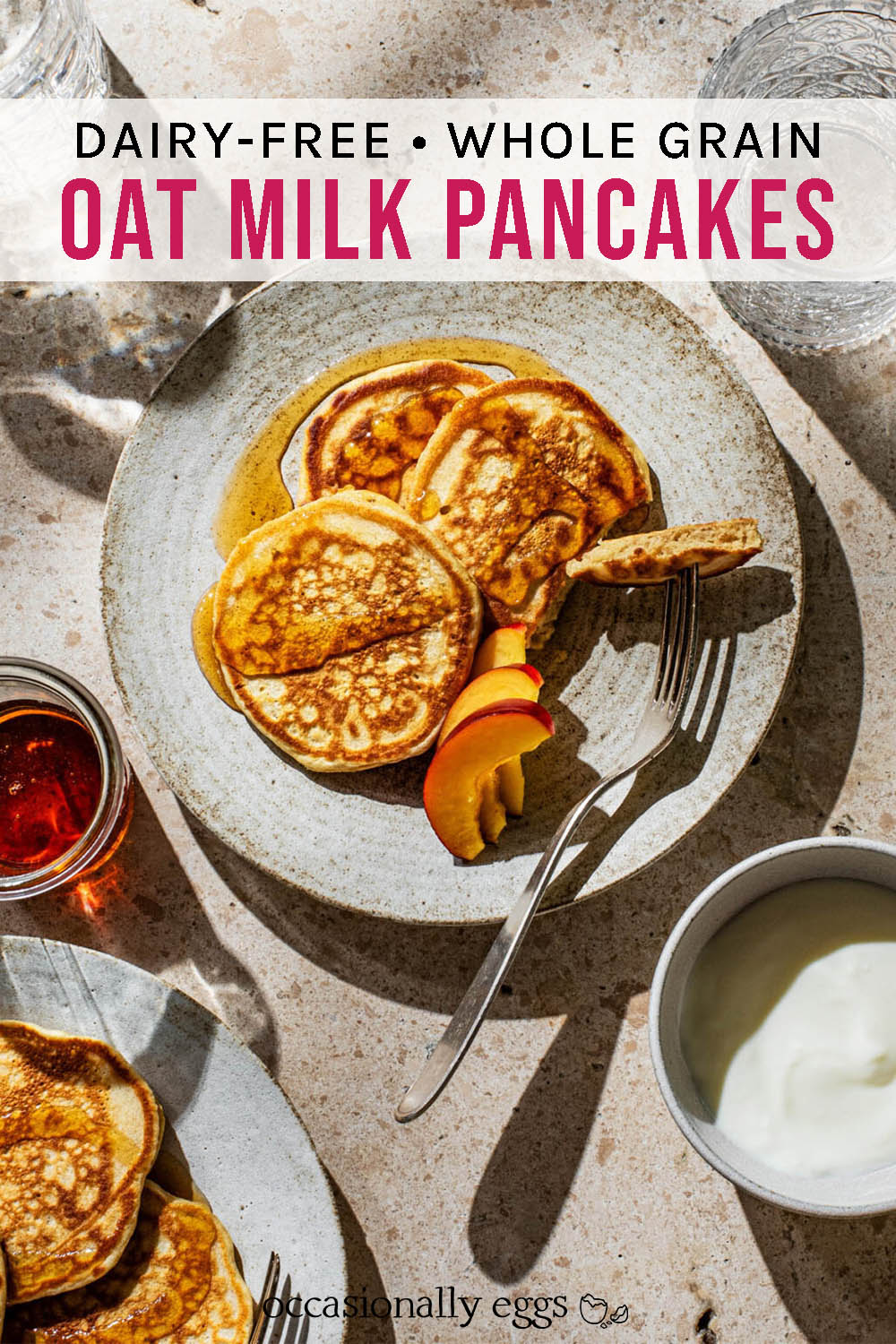 View of Oat Milk Pancakes - Occasionally Eggs