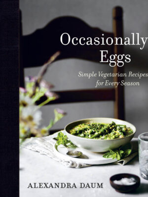 Occasionally Eggs book cover with a bowl of green vegetable soup.